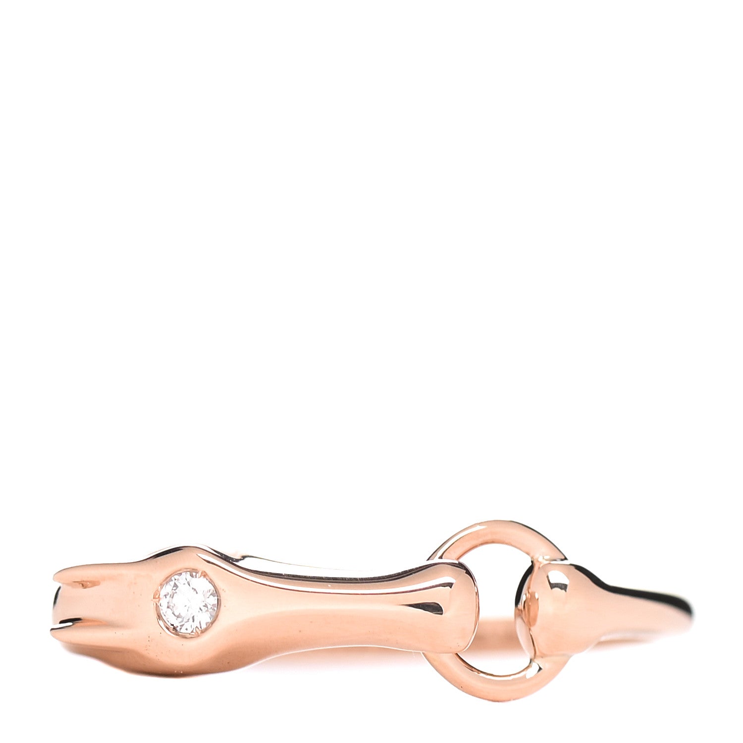 Hermes 18K Rose Gold Diamond TPM Galop Ring 50 5.25 3 of 6