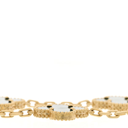 Van Cleef & Arpels 18K Yellow Gold Malachite 5 Motifs Vintage Alhambra Bracelet 4 of 4