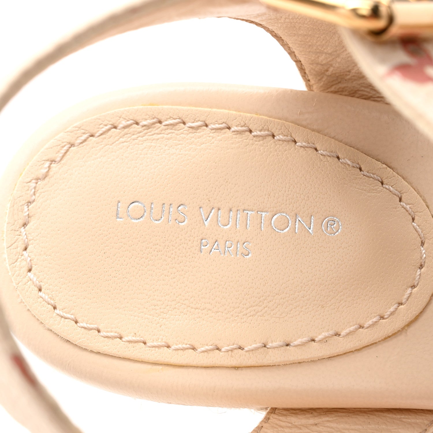 Louis Vuitton Calfskin Monogram Embossed Espadrille Wedge Sandals 39 Creme Bois De Rose 6 of 10