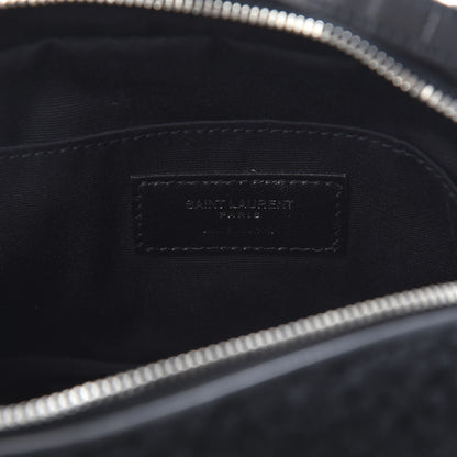 Saint Laurent Shearling Monogram Lou Belt Bag Black 6 of 10