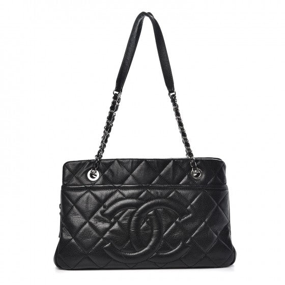 Caviar Quilted Timeless CC Soft Tote Black