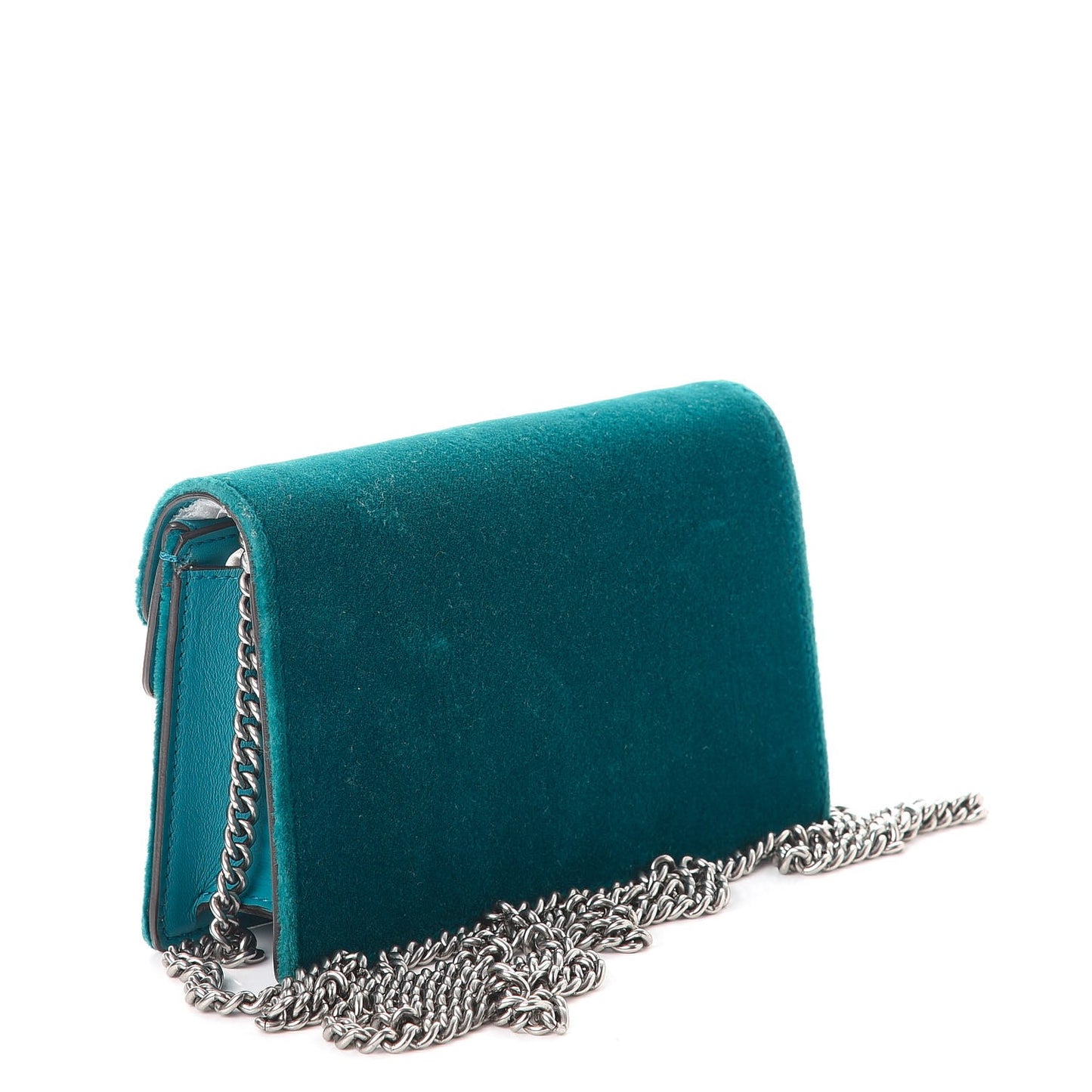 Velvet Super Mini Dionysus Shoulder Bag Pavone Cyan