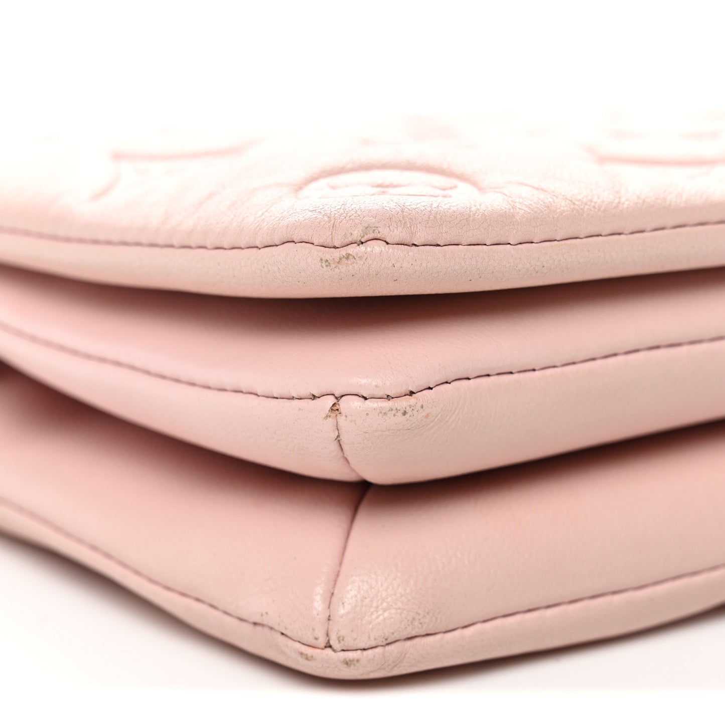 Lambskin Embossed Monogram Pochette Coussin Rose