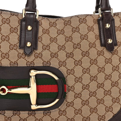 Gucci Monogram Medium Hasler Tote Dark Brown 7 of 14