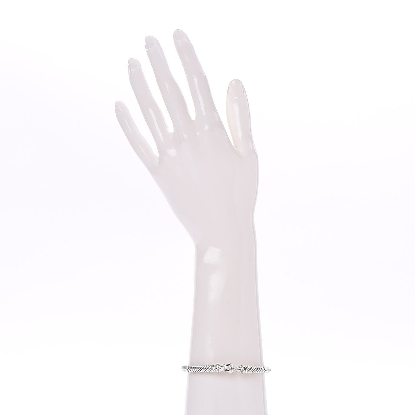 Sterling Silver Diamond 5mm Cable Buckle Bracelet
