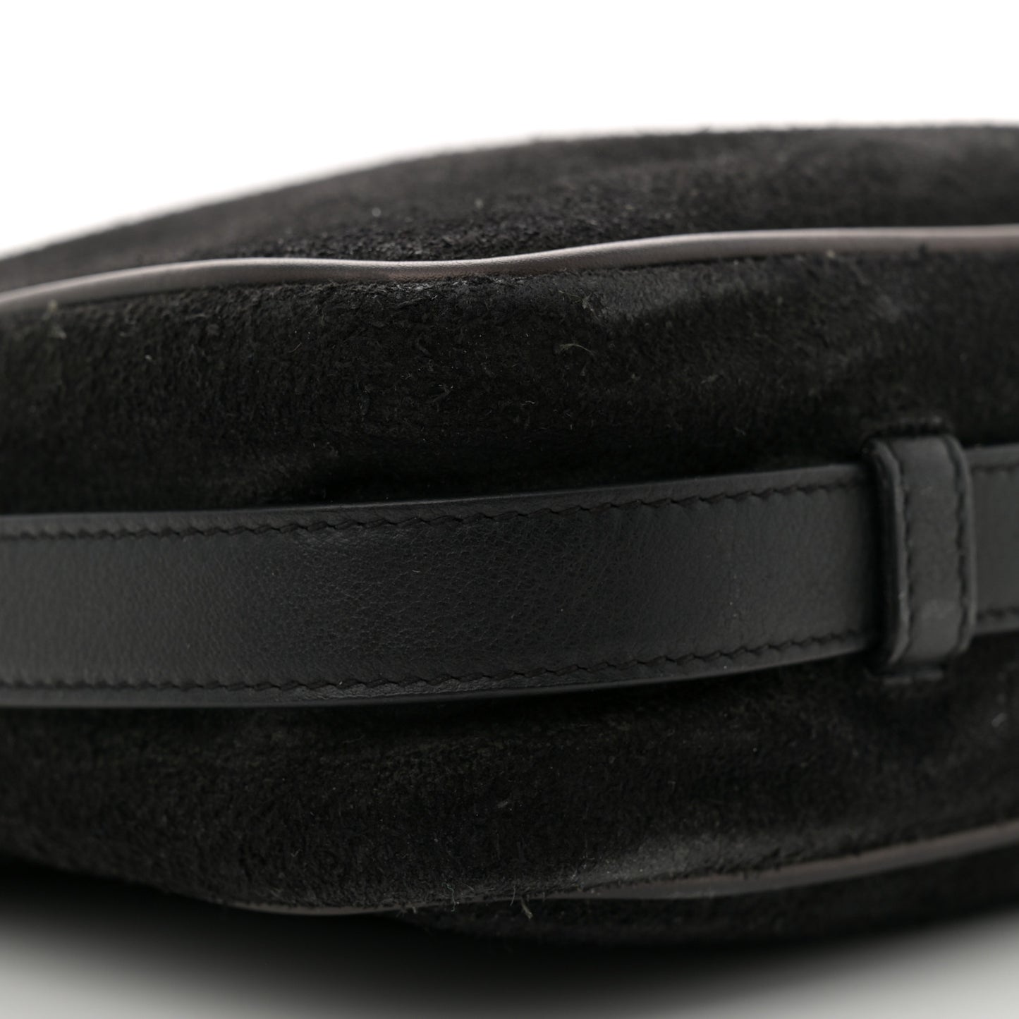 Suede Flat Messenger Bag Black