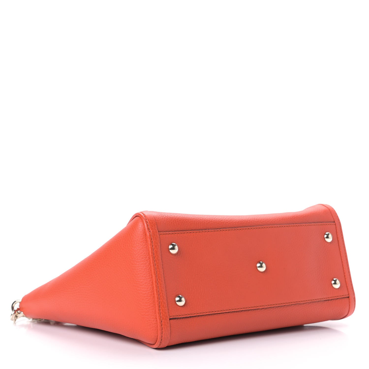 Gucci Pebbled Calfskin Small Soho Top Handle Bag Sun Orange 4 of 9
