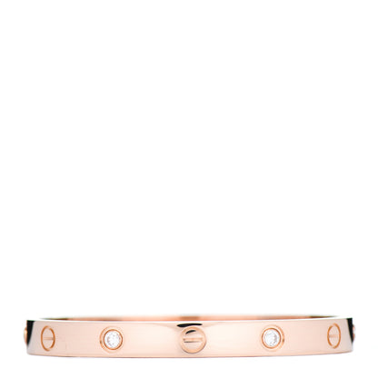 Cartier 18K Pink Gold 4 Diamond LOVE Bracelet 16 3 of 5