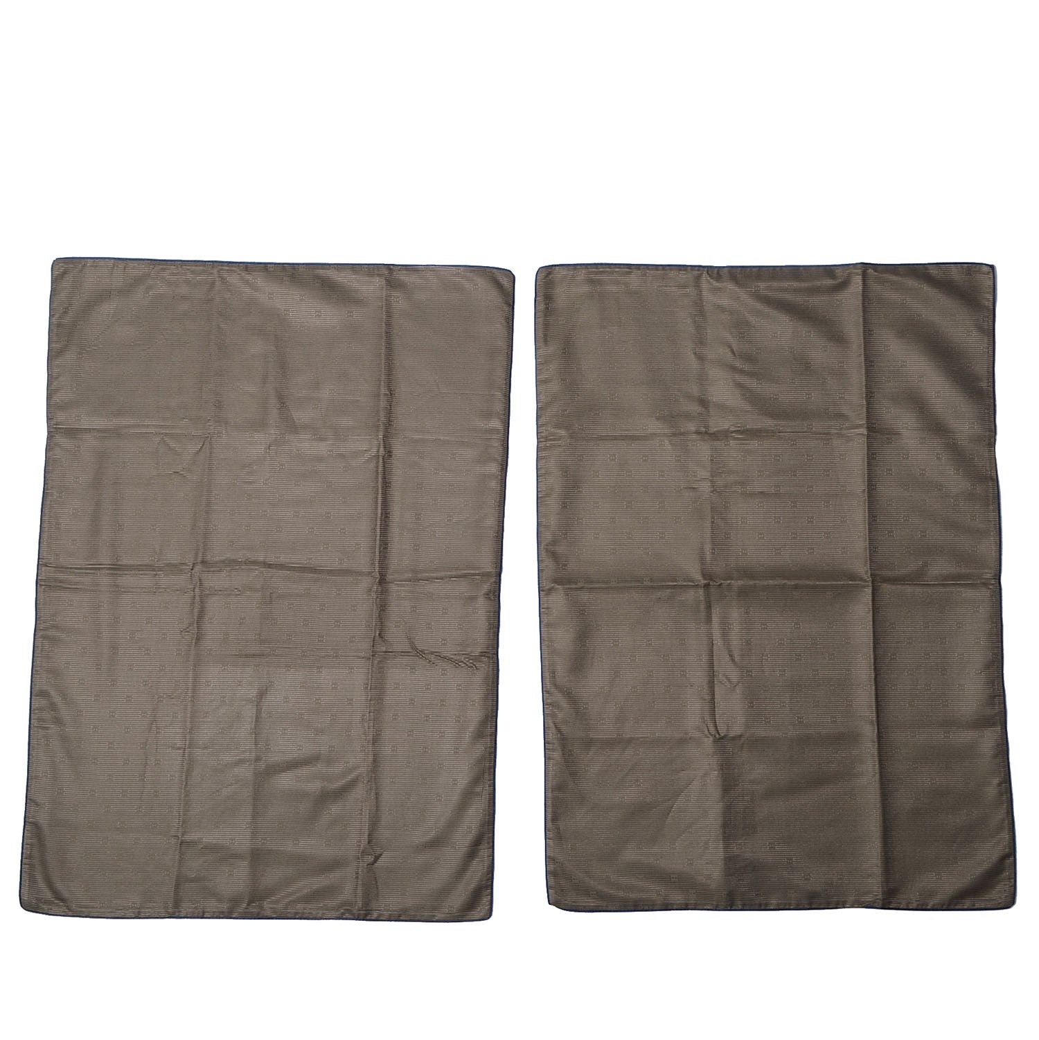 Hermes Jacquard Silk Cotton Faubourg Rectangular Pillow Cases Taupe Set of Two 2 of 6