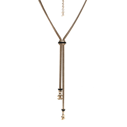 Chanel Lambskin CC Turnlock Necklace Gold Black 1 of 6