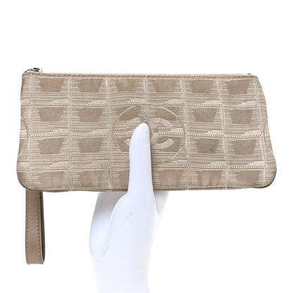 Chanel Nylon Travel Ligne Zip Wristlet Beige 2 of 9
