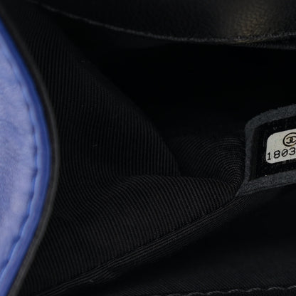 Chanel Lambskin Quilted Bi-Color Medium Boy Flap Black Blue Fonce 7 of 17