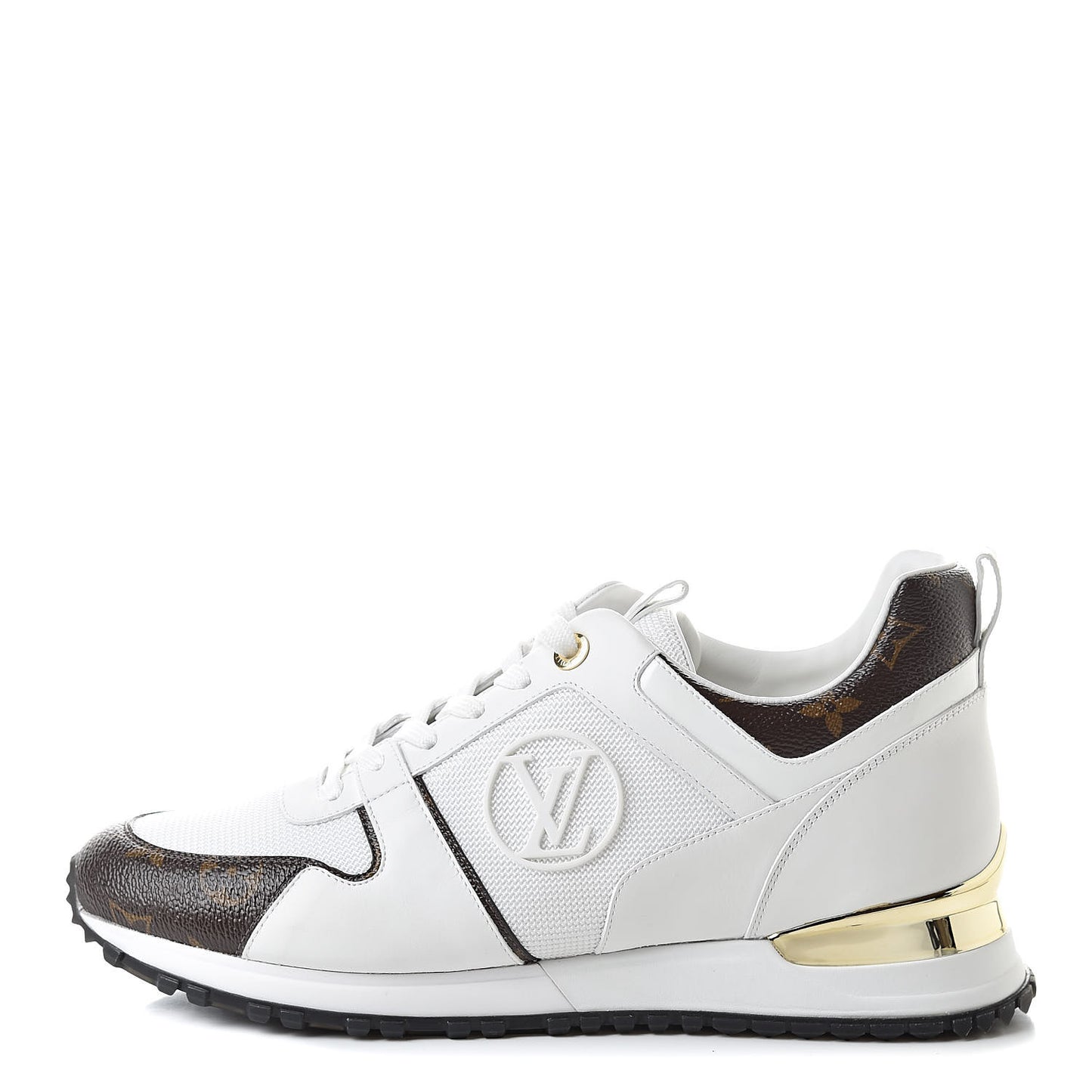 Calfskin Monogram Run Away Sneakers 41 White