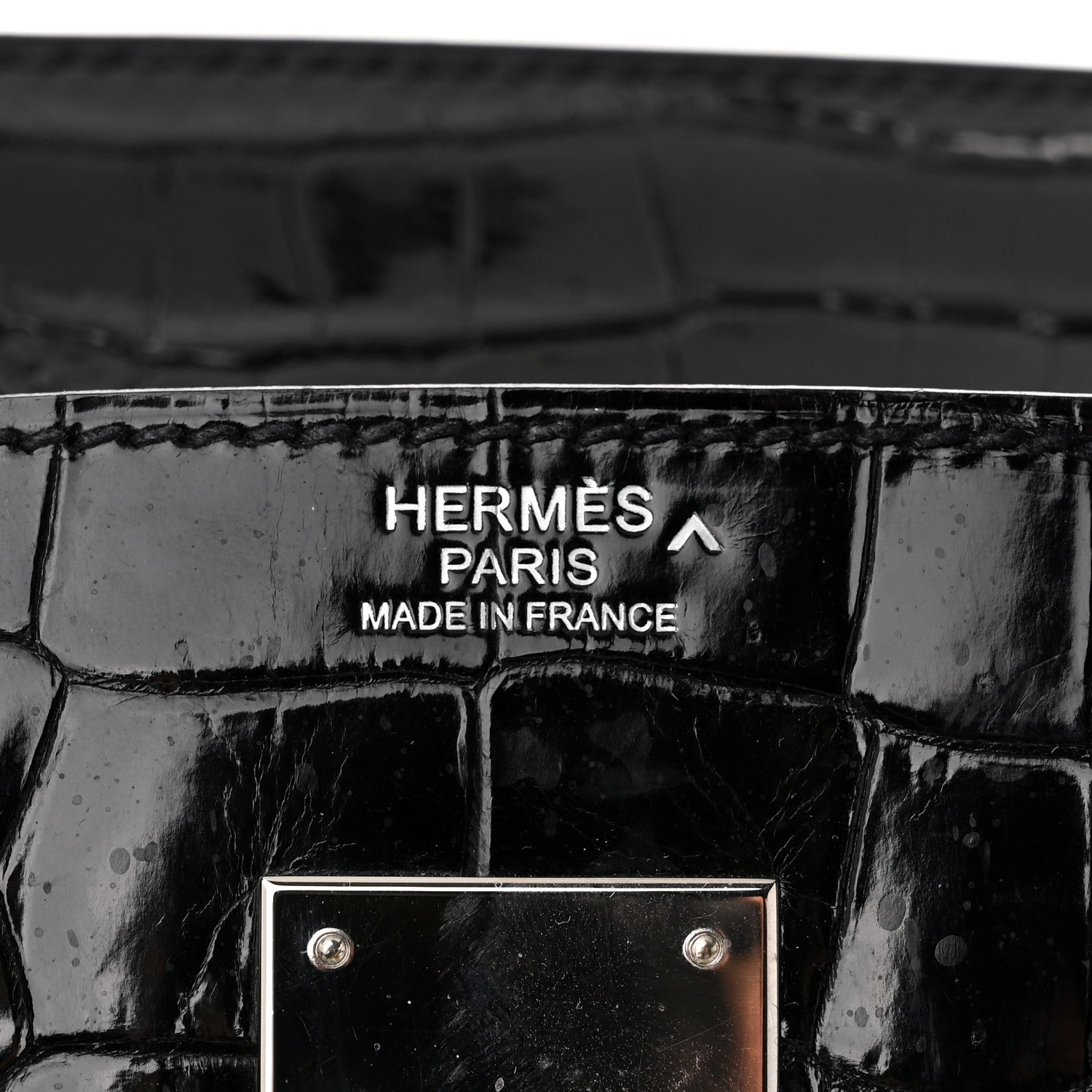 Hermes Shiny Porosus Crocodile Birkin 30 Black 6 of 12