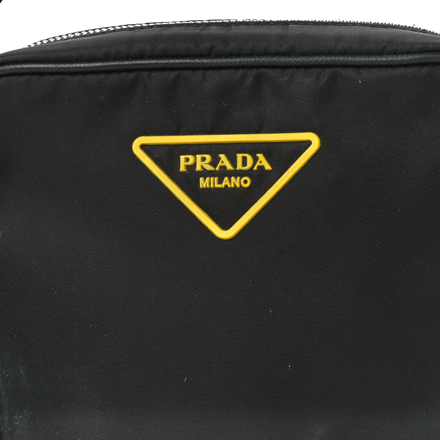 Tessuto Nylon Saffiano Messenger Bag Black Yellow