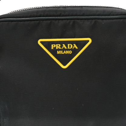Prada Tessuto Nylon Saffiano Messenger Bag Black Yellow 10 of 13