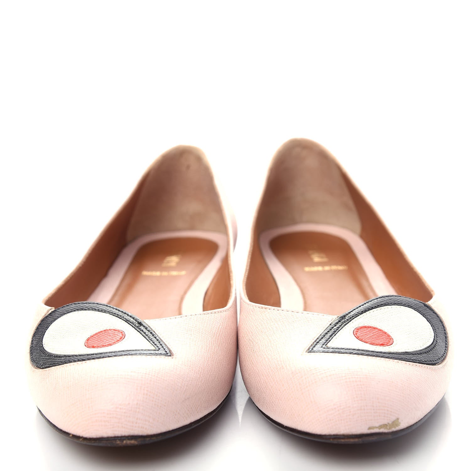 Fendi Saffiano Monster Flats 38.5 Pink Plaster 5 of 10