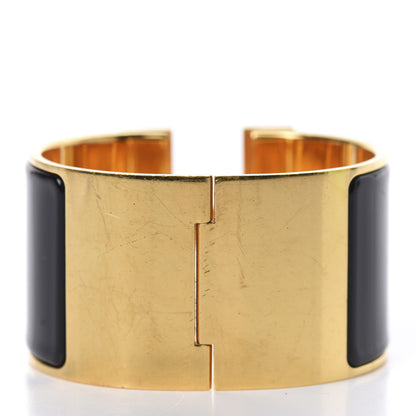 Hermes Enamel Extra Wide Clic Clac H Bracelet PM Black 3 of 4