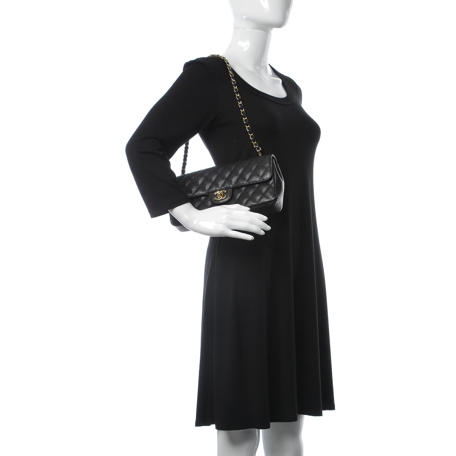 Chanel Caviar Quilted East West Flap Black 3 of 7