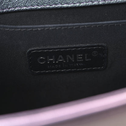 Chanel Iridescent Goatskin Quilted Medium Boy Flap Purple 6 of 10