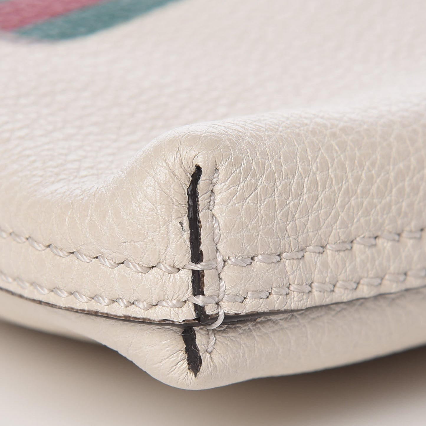 Pebbled Calfskin Medium Logo Portfolio Clutch White