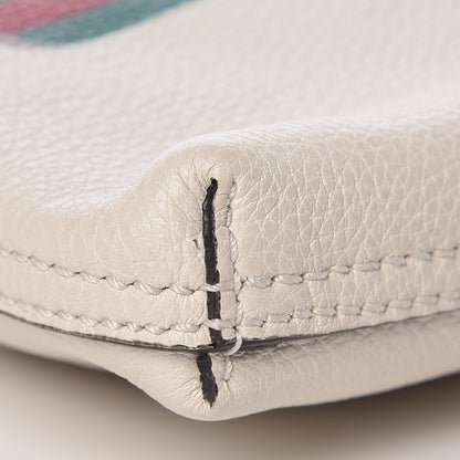 Gucci Pebbled Calfskin Medium Logo Portfolio Clutch White 8 of 11