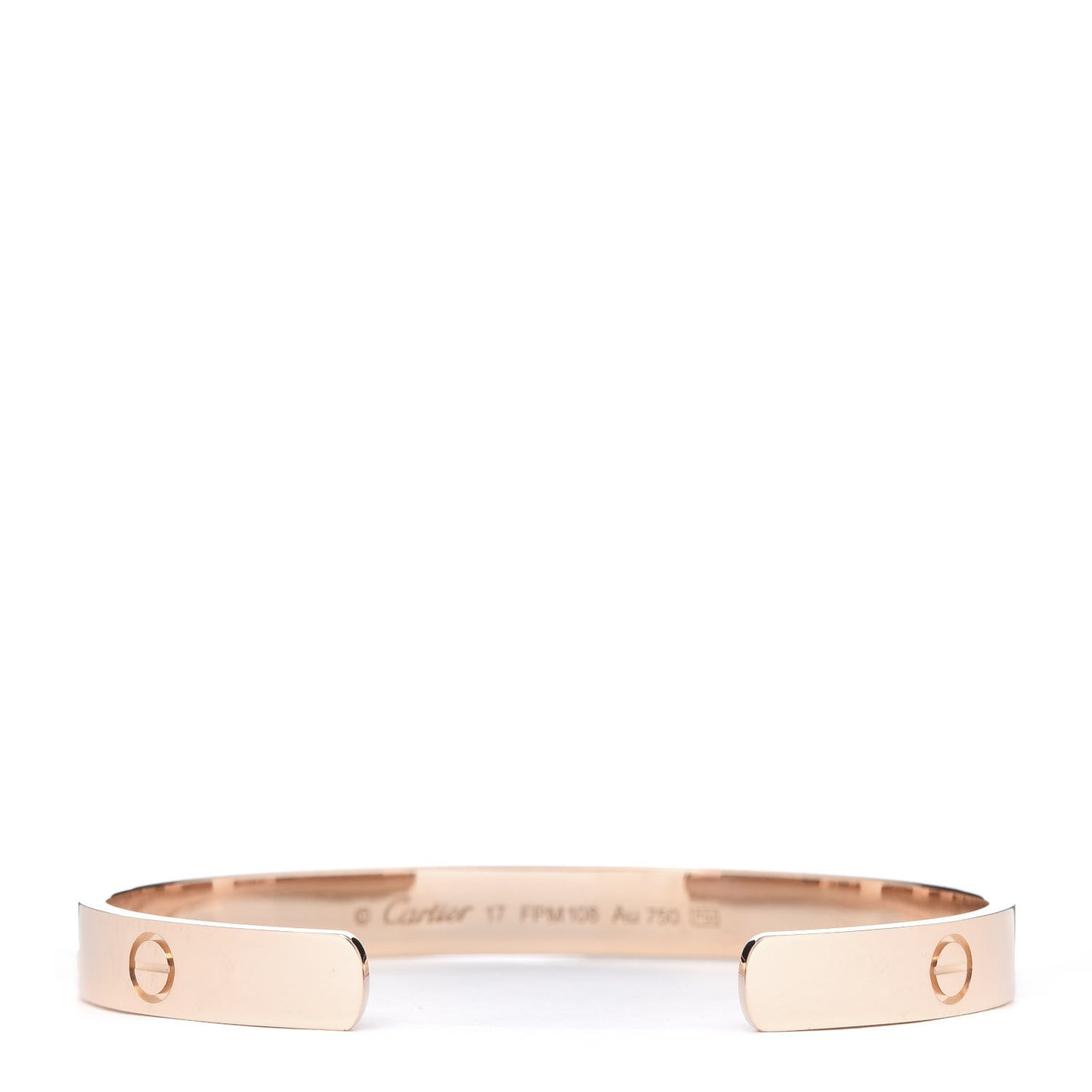 18K Pink Gold LOVE Cuff Bracelet 17