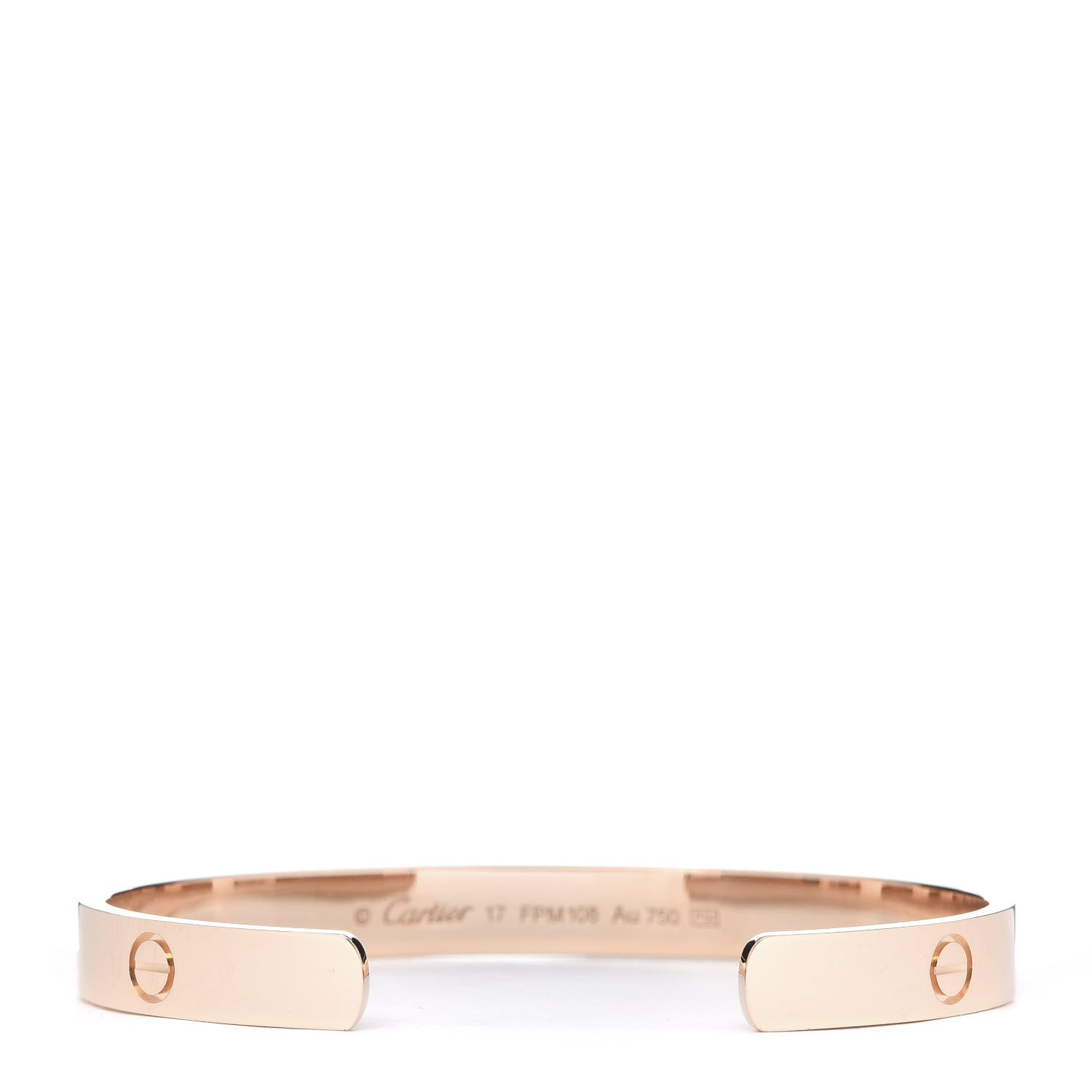 Cartier 18K Pink Gold LOVE Cuff Bracelet 17 3 of 5