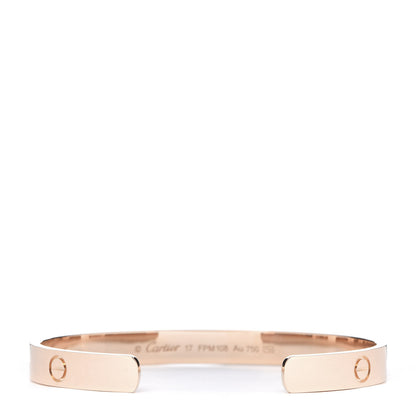 Cartier 18K Pink Gold LOVE Cuff Bracelet 17 3 of 5
