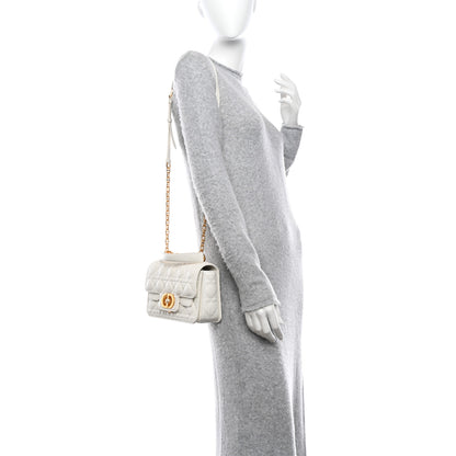 Christian Dior Lambskin Cannage Small Jolie Top Handle Bag Latte 2 of 12