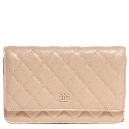 Chanel Caviar Quilted Wallet On Chain WOC Beige 1 of 9
