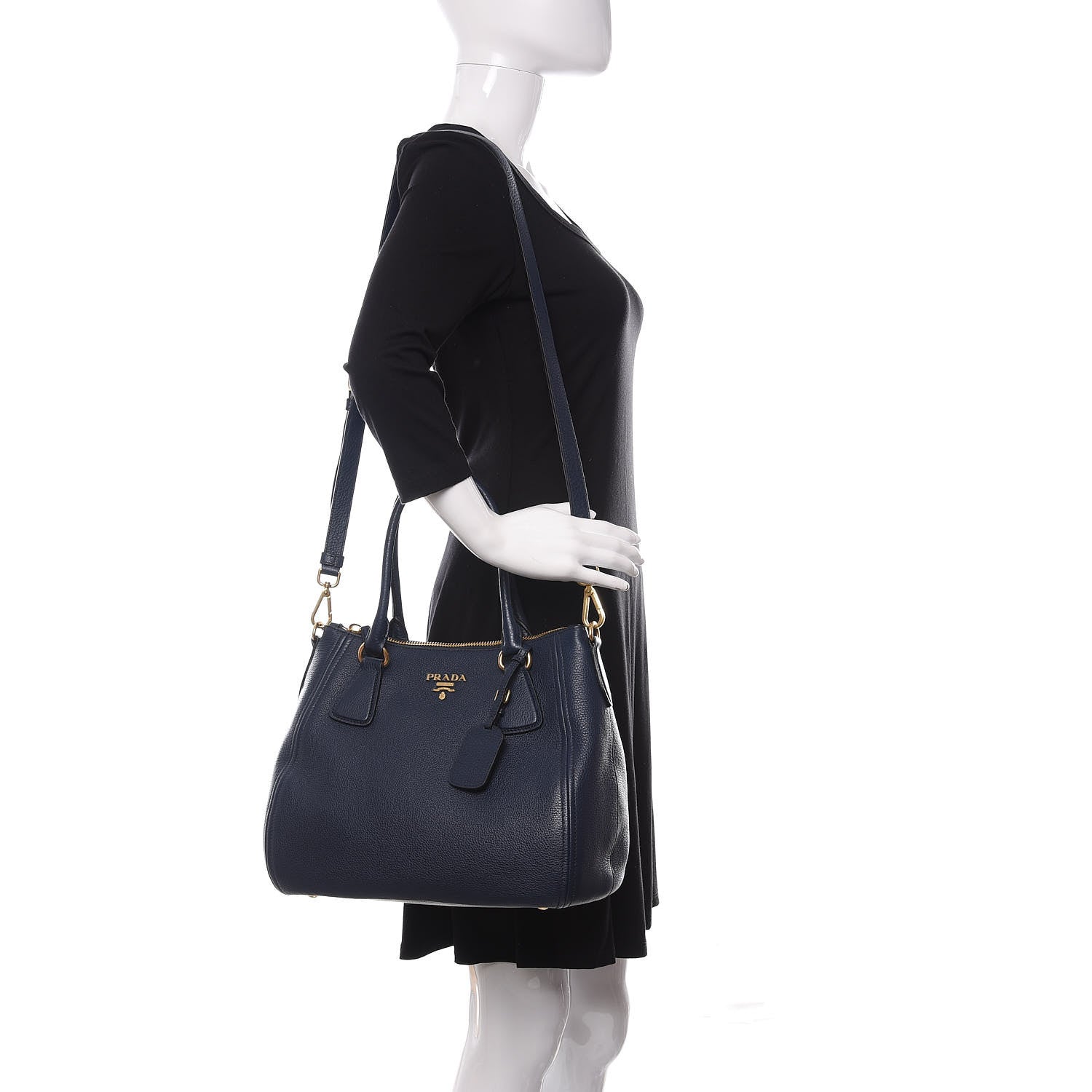 Prada Vitello Phenix Shopping Tote Baltico 2 of 9