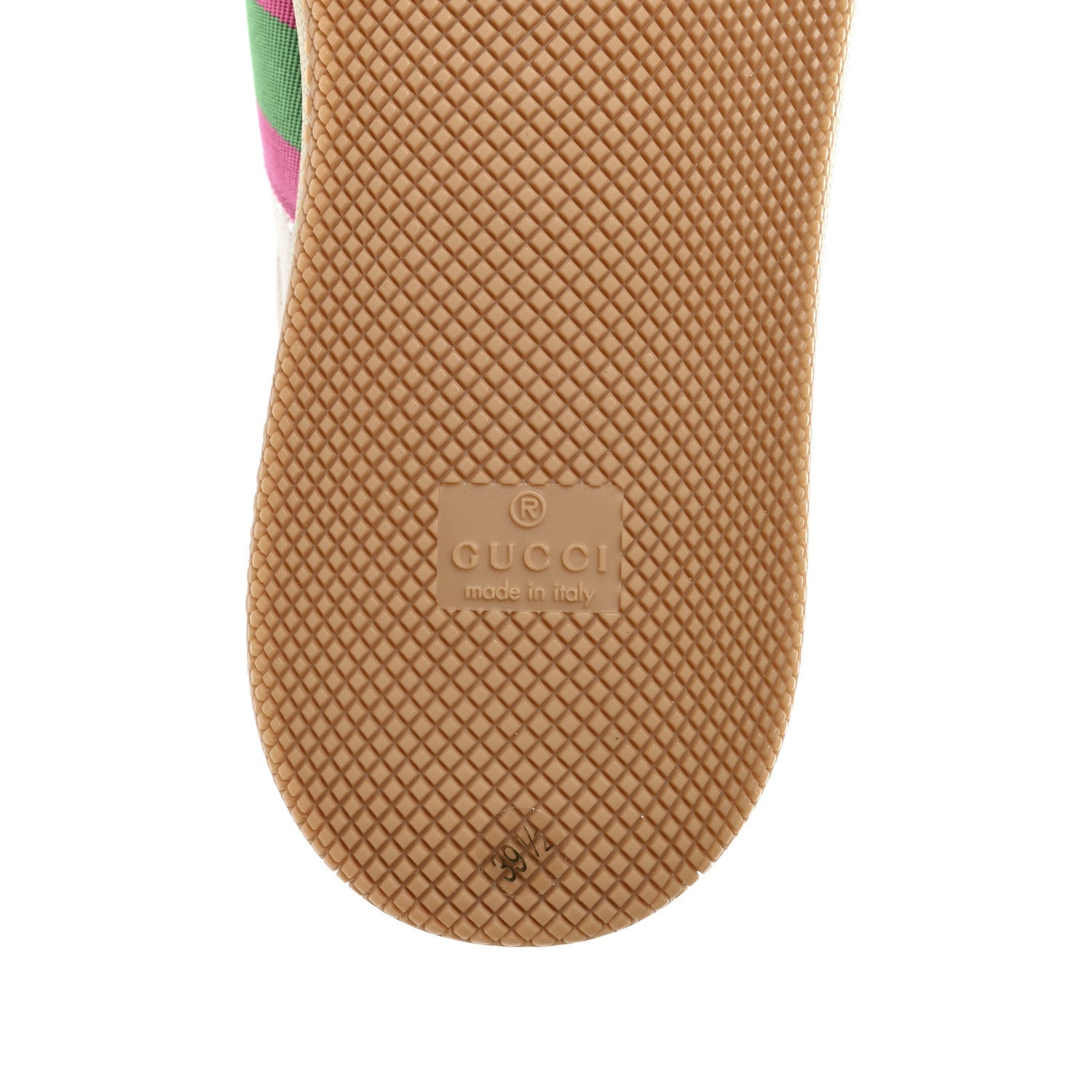 Gucci Calfskin Lame GG Monogram Web Womens Screener Sneakers 39.5 Gardenia Silver Dusty Milk White 7 of 9