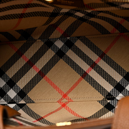 Burberry Grainy Calfskin Nova Check Small Cotswolds Tote Hazel 5 of 9