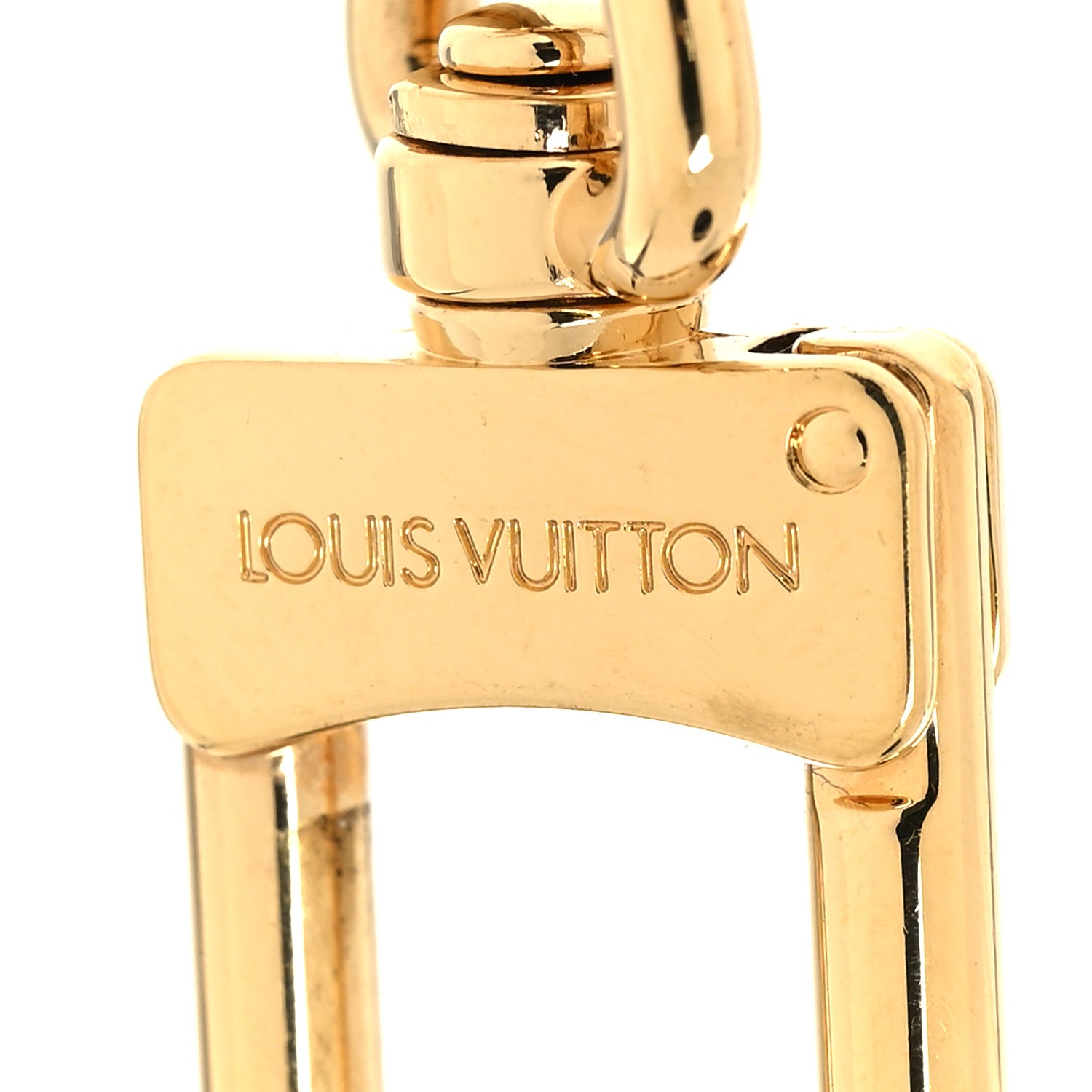 Louis Vuitton Brass Enamel Fleur De Monogram Bag Charm Chain Gold 3 of 4