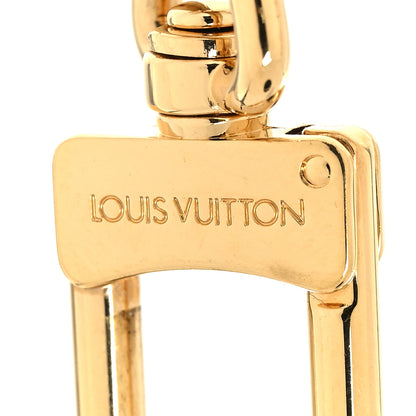 Louis Vuitton Brass Enamel Fleur De Monogram Bag Charm Chain Gold 3 of 4