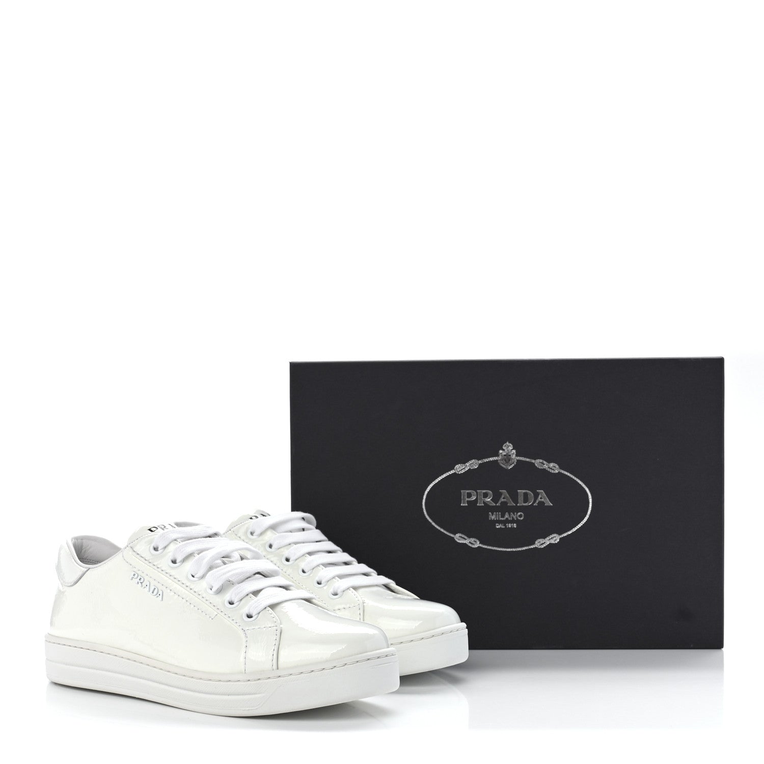 Prada Calfskin Logo Sneakers 36 White 9 of 9