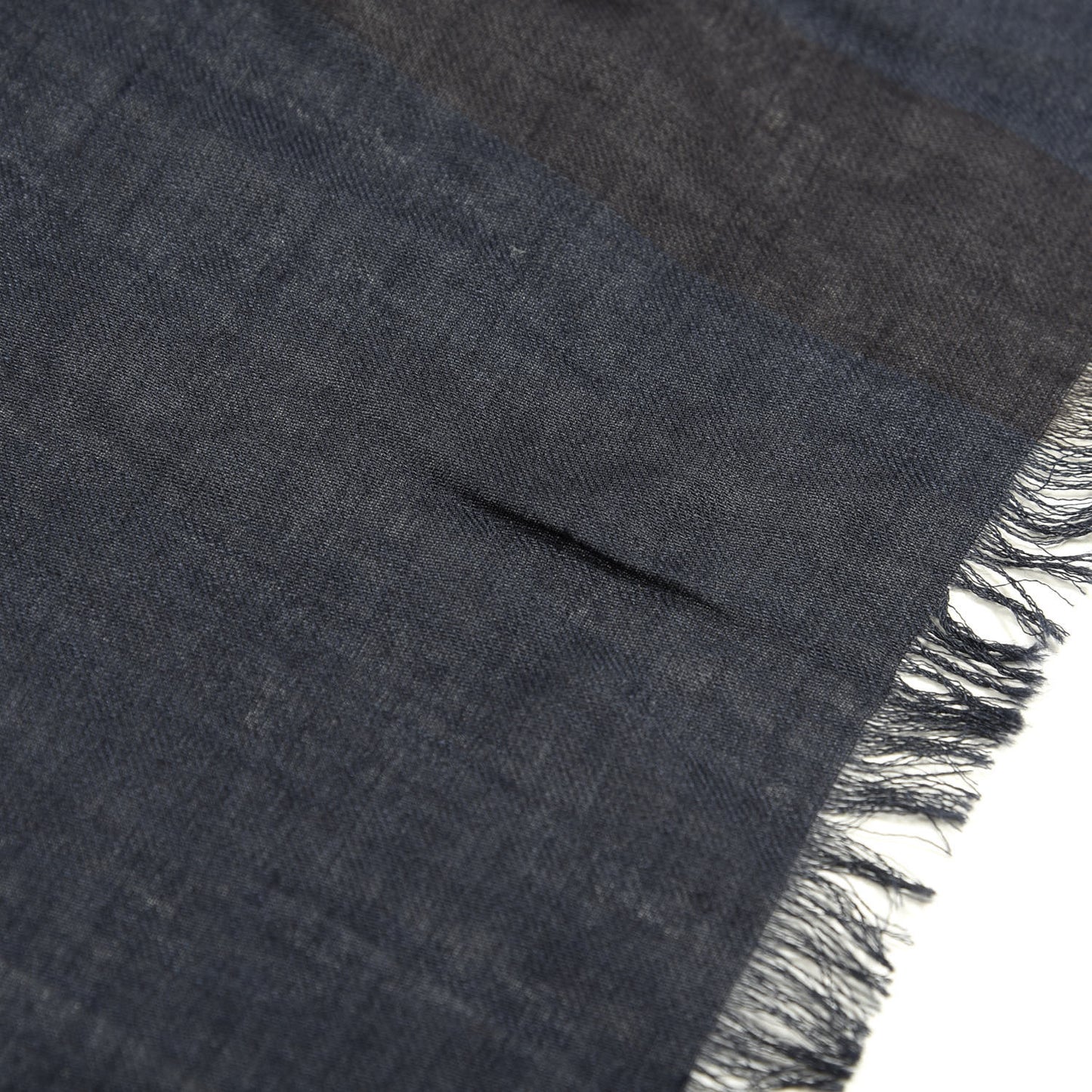 Silk Modal Wool Check Lightweight Scarf Blue