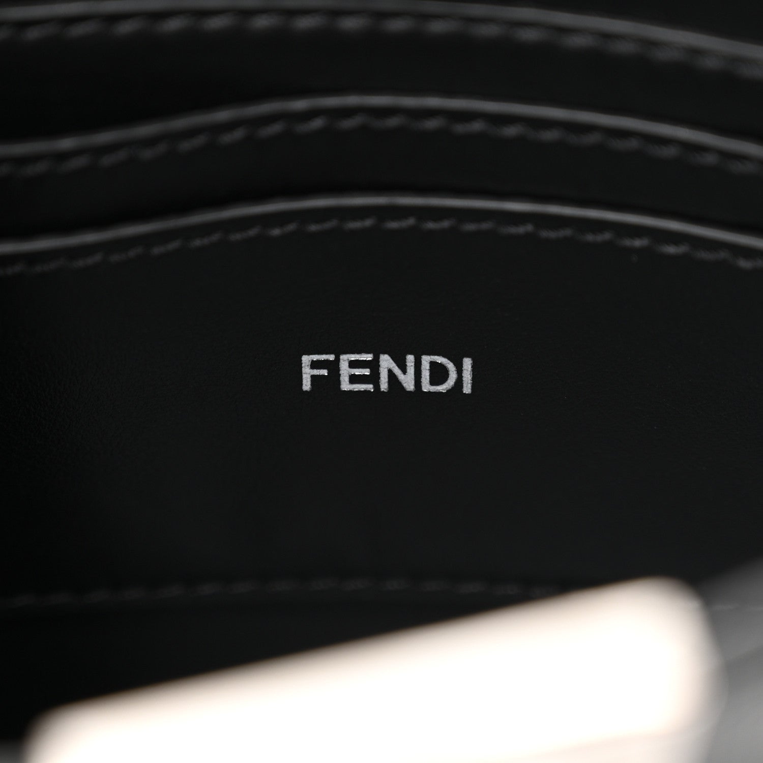 Fendi Calfskin Striped Texture FF Peekaboo I See U X Cross Satchel Black 7 of 10