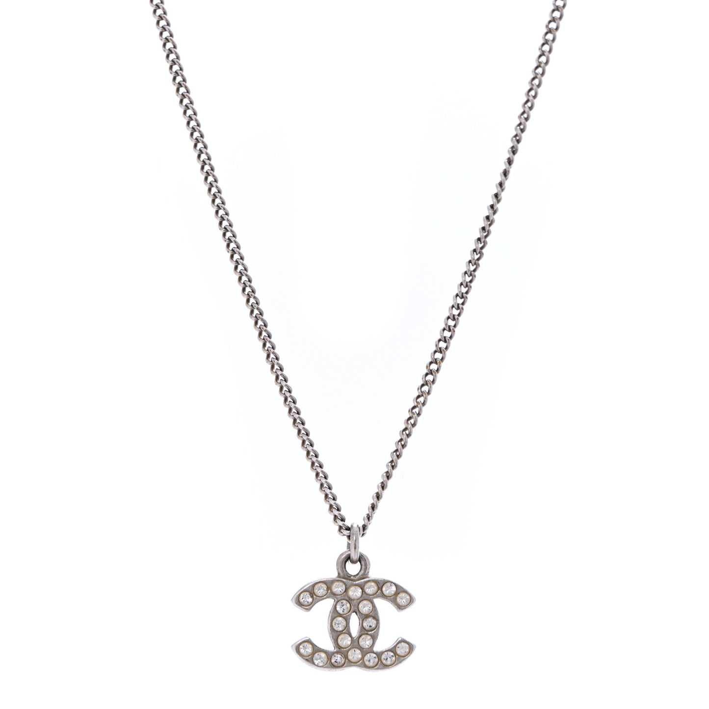 Crystal Timeless CC Necklace Silver