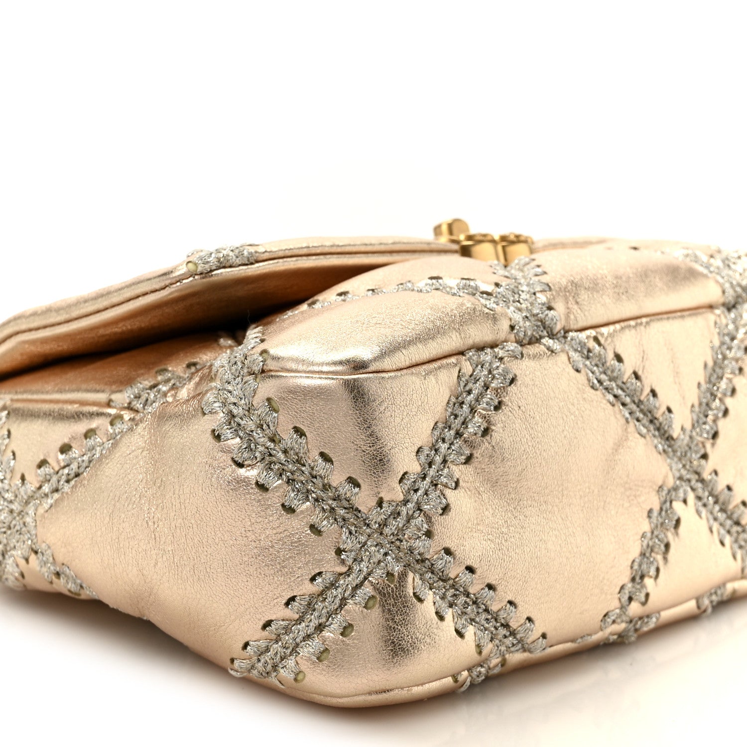 Chanel Metallic Calfskin Crochet Medium Chanel 19 Flap Gold 9 of 10