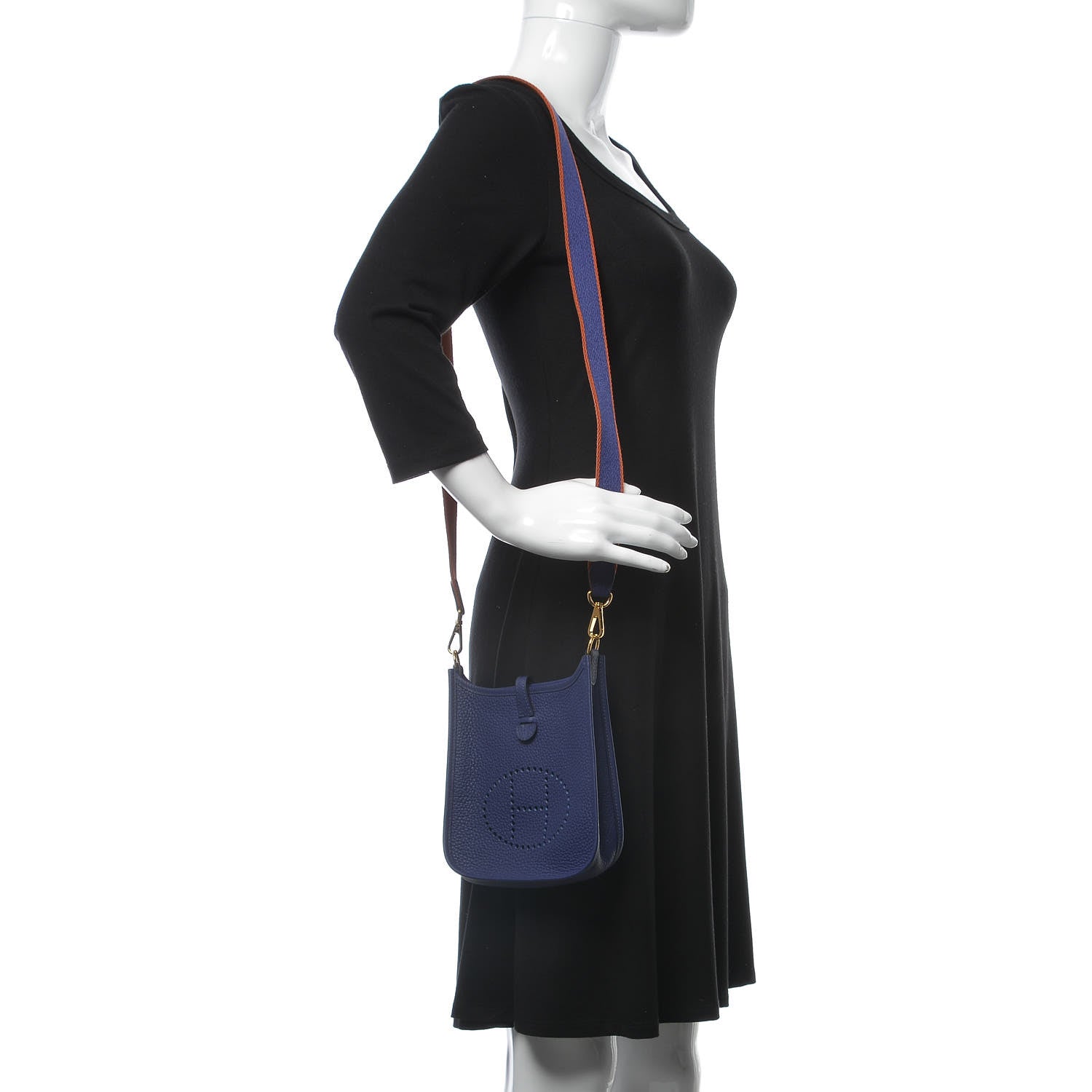 Hermes Taurillon Clemence Amazone Evelyne TPM Bleu Encre 2 of 9