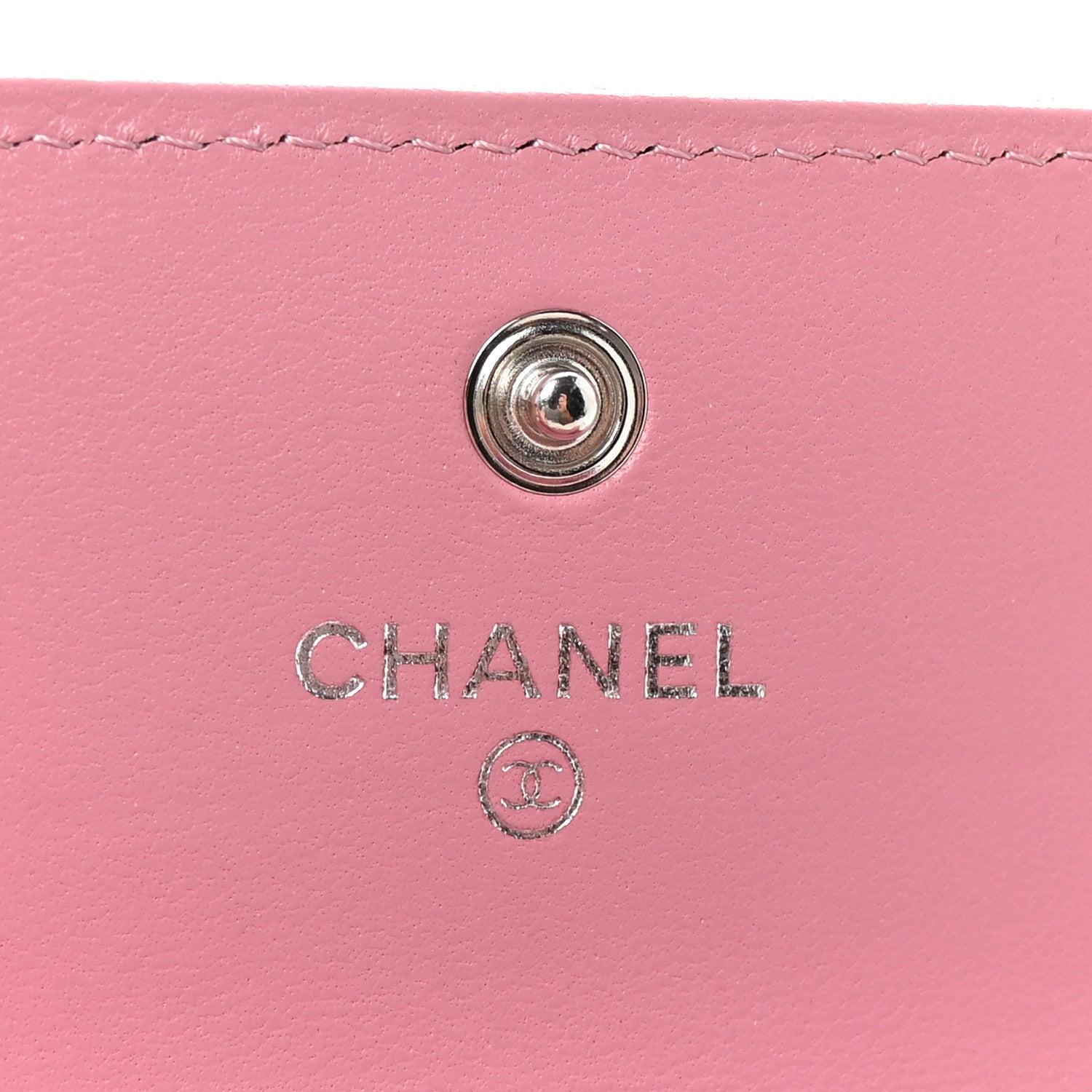 Chanel Lambskin Quilted Flap Crystal Star Card Holder Wallet Pink 11 of 18