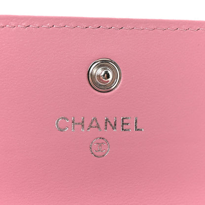 Chanel Lambskin Quilted Flap Crystal Star Card Holder Wallet Pink 11 of 18
