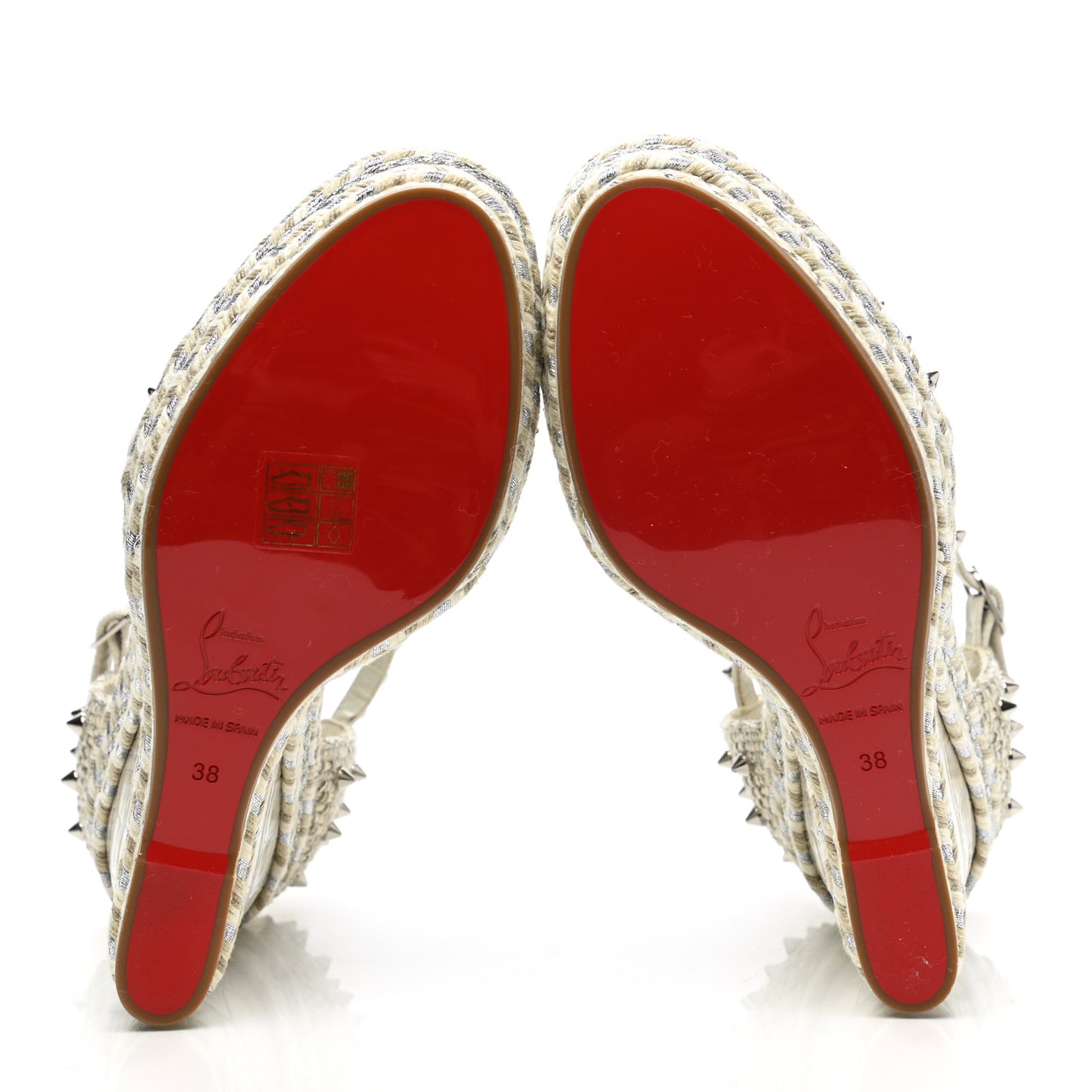 Calfskin Crocodile Embossed Madmonica 120 Wedge Sandals 38 Chalk