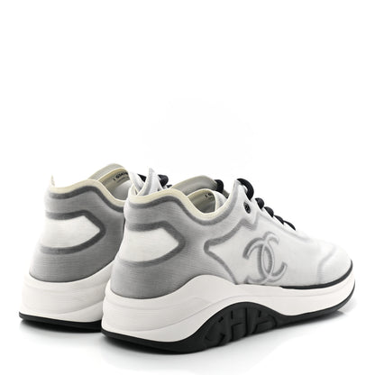 Chanel Mesh Lycra Thermoplastic Mens Sneakers 45 Grey White 4 of 8