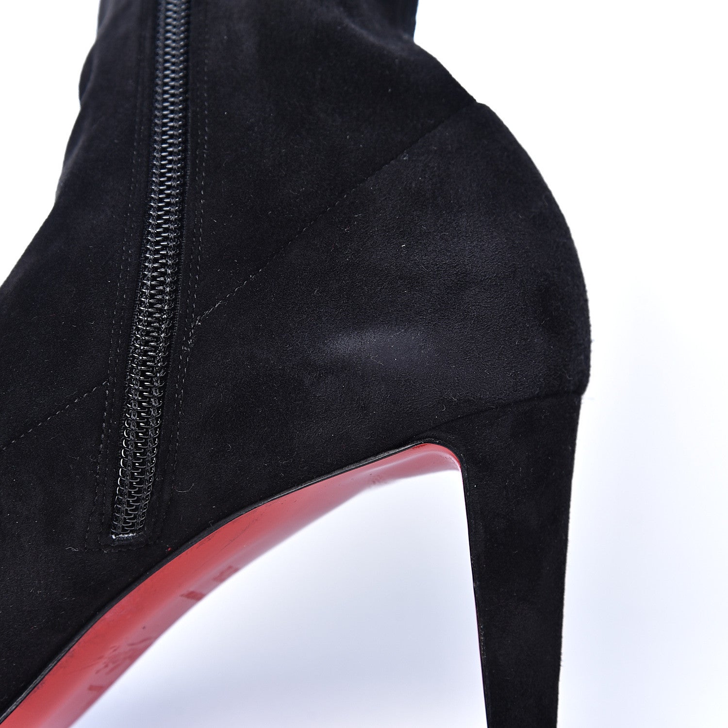 Christian Louboutin Veau Velours Alta Top 70 Over The Knee Boots 37.5 Black 8 of 10