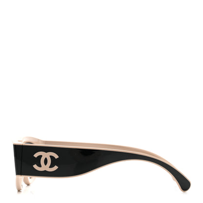 Chanel Acetate Cat Eye Sunglasses 6056 Black Beige 3 of 7