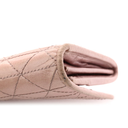 Prada Glossy Calfskin Triangle Quilted Triangle Continental Flap Wallet Light Pink 9 of 9