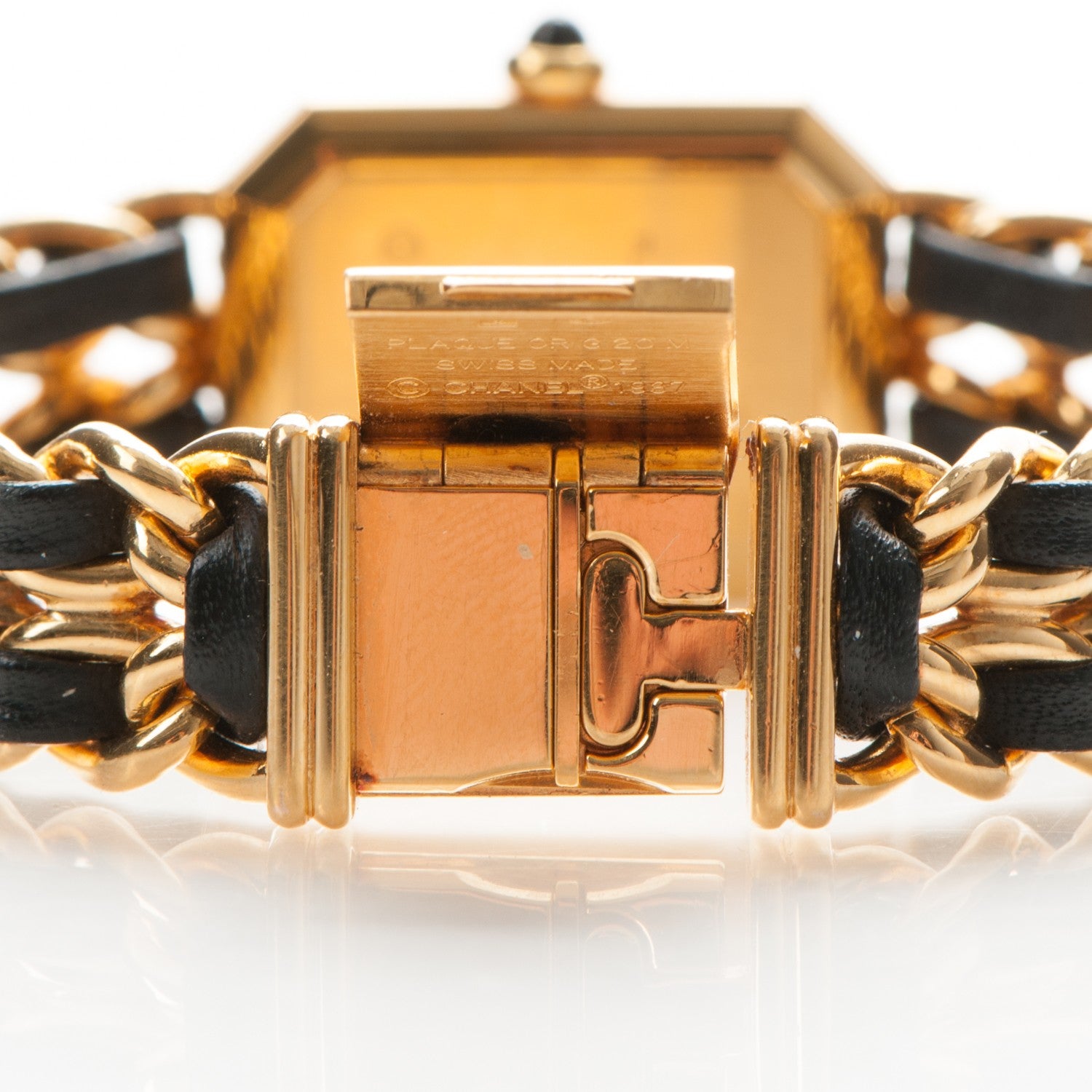 Chanel Stainless Steel Lambskin 20mm Chain Premiere Quartz Watch Gold M 7 of 8